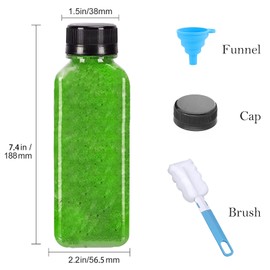 LOVLLE 16 Oz Plastic Bottles with Caps 12Pcs Juice Bottles Clear Reusable Containers Black Lid Plastic Smoothie Bottles Ideal for Juice Milk Homemade Beverages