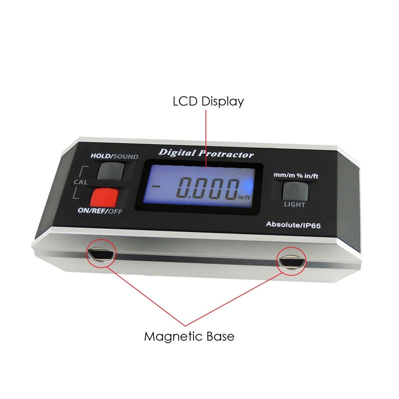 Digital Angle Finder Angle Finder Level Protractor Inclinometer Magnetic V-Groove