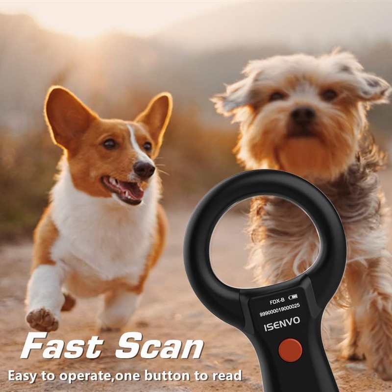 ISENVO Microchip Scanner, Animal Rabbit Dog Cats Pet Microchip Reader