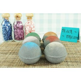 Natural Glist Black Bath Bomb, Black Dream, Deep Cleanse and Moisture, Vegan bath bomb, 6oz