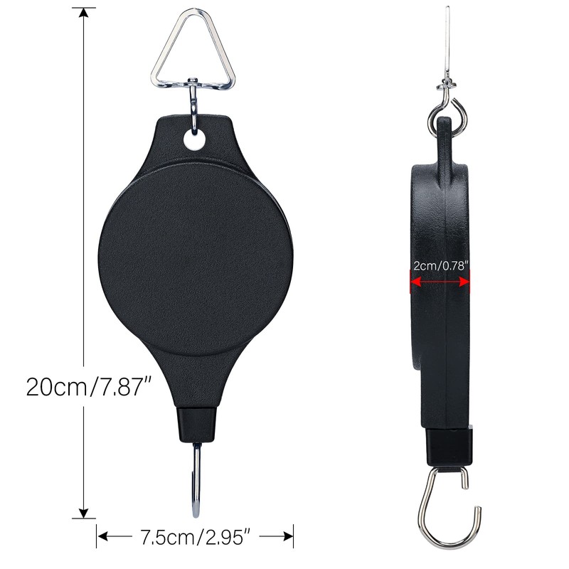 KINGLAKE 2 Pcs Retractable Hanging Basket Pulley System, Hanging Basket