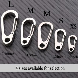 QISVVE Key Ring Keychain Keyrings, Stainless Steel Key Chain Holder Carabiner Clip Key Organizer for Lanyard,Dog Tag Clip (3Pcs 2.16in Keychain Clips)