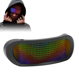 LED Smart Glasses, Full Color Glow Glasses, Bluetooth APP Control, DIY/Text/Graffiti/Animation/Rhythm Mode for Adults, Concerts, Festivals, Raves