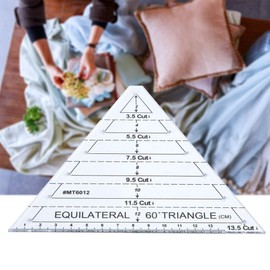 Quilting Ruler, Triangle Patchwork Ruler Acrylic Cutting Ruler Quilting Templates Set for Quilting Sewing and Crafts(Measuring Range 0-13.5cm)