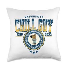 my new character is a chill guy meme chill guy university Throw Pillow