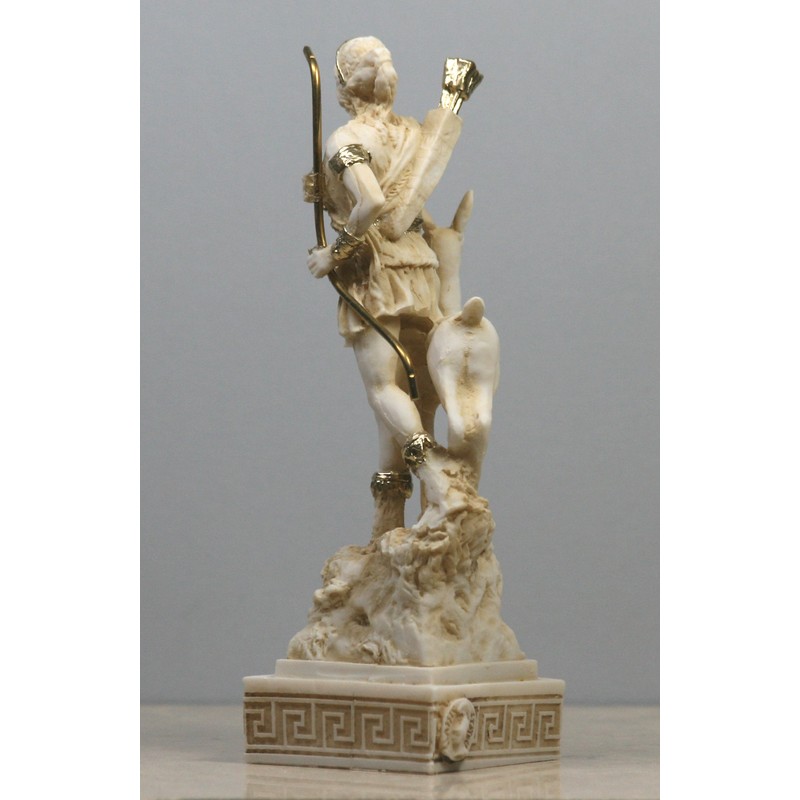 Griechische römische Göttin Artemis Diana Alabaster Statue Skulptur Figur bunt