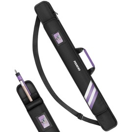 PEKREWS Pool Cue Case, Soft Pool Stick Case 1x1 Holds 1 Butt and 1 Shaft with Queue Zipper Pocket, Sturdy Polyester Billiard Cue Bag with Shoulder Strap Handle, Billiard Stick Bag for Men and Women