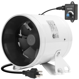 DUCTURBO 6 Inch Inline Duct Fans, 350 CFM Ventilation Exhaust Fan Ideal for Indoor Heating Cooling Transfer Or Grow Tents Air Boosting, With Variable Speed Controller