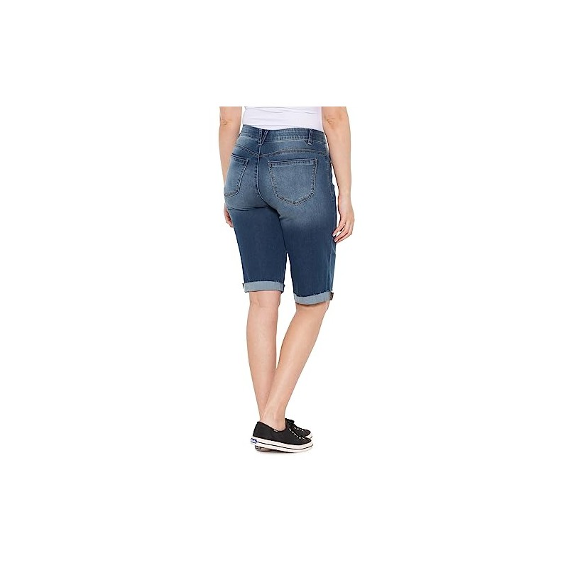 Democracy Ab Solution - Bermudas para mujer, 13 pulgadas, botón