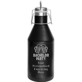 Bachelor Party Growler, 64 oz Custom Bachelor Party Stainless Steel Growler, Engraving Included