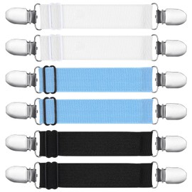 Aeaocvo 6 Pcs Waist Cincher Adjustable Pant Clip, Elastic Belt Cincher for Jeans, Sweater, Scarf, Dress Clips, Girl, Women, Men