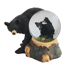 ICE ARMOR 3.5" H Black Bear Glitter Snow Globe Statue Sculpture Ornament Decoration Home/Room Decor Ideas for Housewarming, Holidays and Birthdays Great Collectible Addition