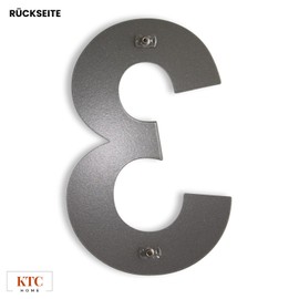 KTC-HOME - Premium House Number Iron Glimmer with Mounting Material - Powder Coated - Arial - Height 20 cm - DB 703 - Rustproof & Weatherproof House Number Plate - House Number 3 -
