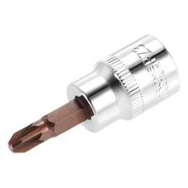 sourcingmap 3/8-inch Drive x PZ3 Bit Socket, S2 Steel Bits, CR-V Sockets 2-inch Length (for Hand Use Only)