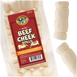Pack Approved Mini Beef Cheek Rolls - Single Ingredient, All Natural Dog Treats for Small and Medium Dogs - Low Fat, Gluten-Free, & Grain Free Dog Treats - 3-4 inch (6-Pack)