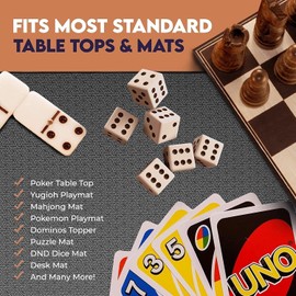 Feltectors TCG Game Mat for MTG Table Top Board Game Playmat for Card Gaming RPG, Dice Games, Water Resistant with Carry Storage Case 24 x 48 Inches, Black