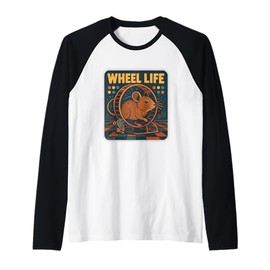Wheel Life Retro Degu Poster Raglan Baseball Tee