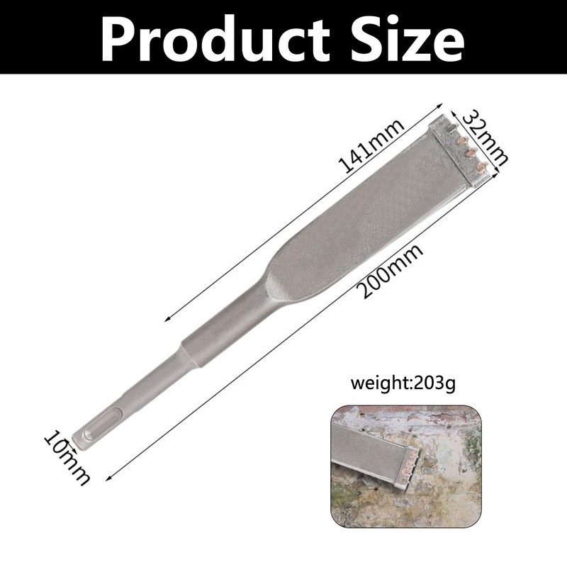 Oiieco SDS Plus Brick Removal Chisel 200 X 32mm, Carbide-Tipped
