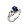 Sterling Silver Celtic Knot and Created Blue Sapphire Ring Size