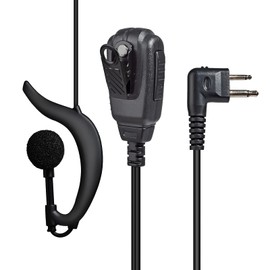 UAYESOK 2 Pin Big PTT Headset for Motorola CP200 CP200D CLS1110 DTR550 SP50 RDU2020 RDU4100 RDU4160D HYT hytera TC-610 Walkie Talkie Ear Hook Two Way Radio Earpiece