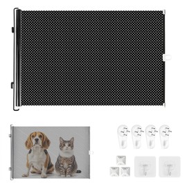 Extendable Door Safety Gate, Stair Safety Roller Blind, No Drilling, 0-125 cm Stair Safety Gate, Dog Stair Gate, Extendable for Baby, Kitten and Puppies, Barrier for Stairs/Doors/Indoor Outdoor