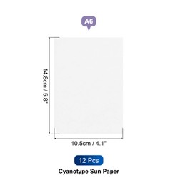 MECCANIXITY Cyanotype Paper, 12 Sheet Sun Print Paper Kit High Sensitive White Crafts for Adults DIY Project Art, 5.8x4.1 Inch (A6)