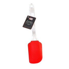 Silicone Spatula and 9" Tong Set - Non-Stick Flexible Silicone Spatula - Non-Slip and Non-Stick Silicone Tongs, Locking Head - Dishwasher Safe - Heat Resistant up to 428ºF. By Ai-De-Chef (2-Pack, Red)
