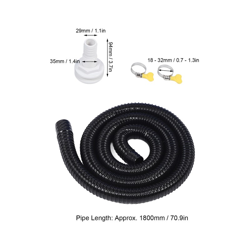 Bilge Pump Installation Kit Black 1‑1/8in Leak Proof Easy Installation