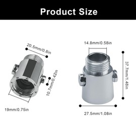 0XBIT Flow Limiter, Pack of 2 Shower Head Shut-off Valve G1/2, Shower Hose Adapter with One Touch Switch Setting, for Kitchen or Bathroom