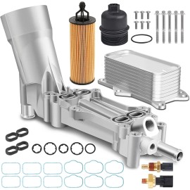 Carcasa de filtro de aceite de motor de aluminio apta para Dodge Jeep Chrysler Ram 2011-2016 3,6 L