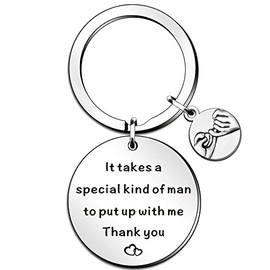 QMVMV Anniversary Keyring for him, It Takes Special Man, Husband Gifts, Partner Fiance Boyfriend Relationship, Birthday Funny Keyring, Christmas Valentines Day Gifts from Wife