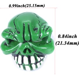 Abfer Unique Valve Stem Caps Skull Air Tire Cap Car Decorative Accessories Covers Fit Most Vehicle Truck Motorcycles Bikes (Green)