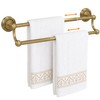 Adjustable Double Towel Bar, Antique Brass Wall Mount Towel Rack