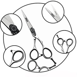 5.5/6 Inch Japanese 440C Laser Hair Cutting Salon Professional Hairdresser Thinning Haircut Set (6 Inches)