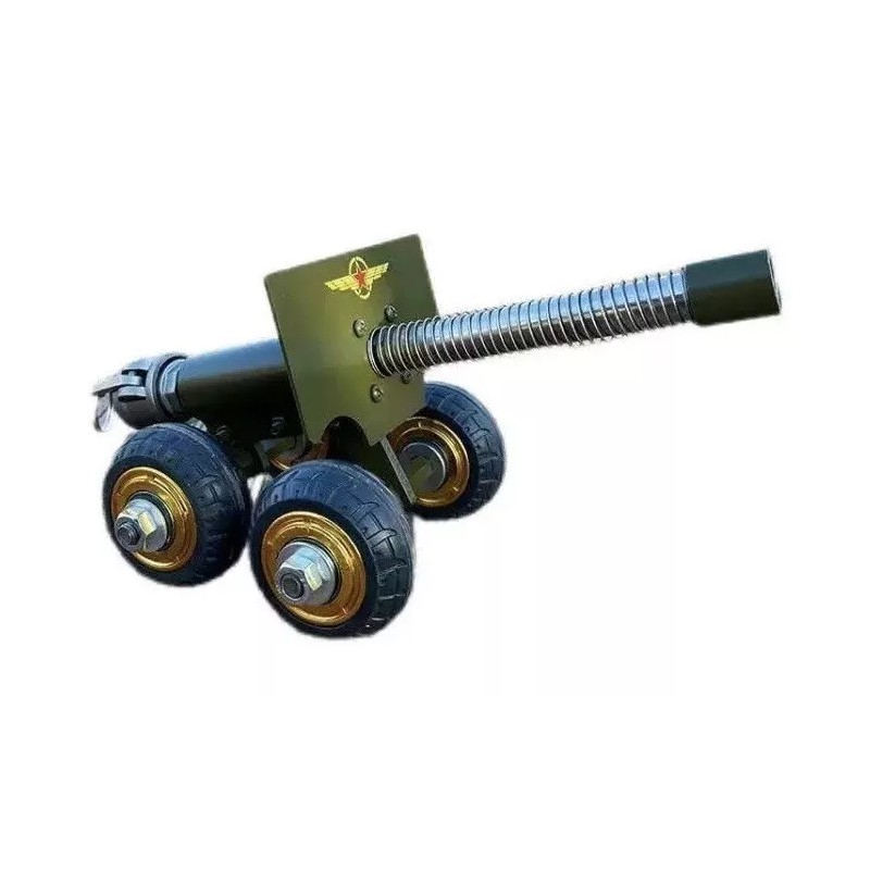 4-Wheels Heavy Duty Mini Cannon with Recoil Mechanism, Desktop Ornament