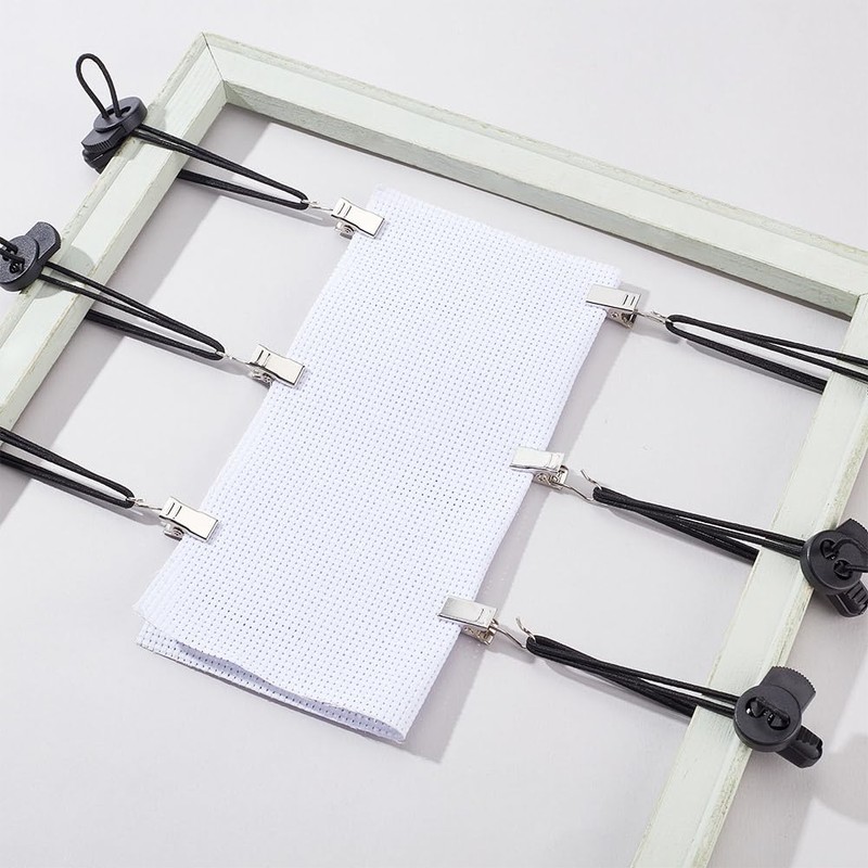DELORIGIN Set of 10 Stretch Clips for Cross Stitch, Black
