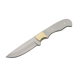 SZCO Supplies 8.25” Full Tang Straight Point Blade Blank Knife for Men - DIY Fixed Blade Knife with Sheath, Stainless Steel Blade Blank with Brass Bolster