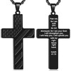 YUCSAWJK Cross Necklace Bracelet Set 24 Inch Stainless Steel Necklace