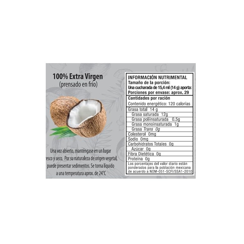Aceite de Coco Extra Virgen Casilda, 450 ml