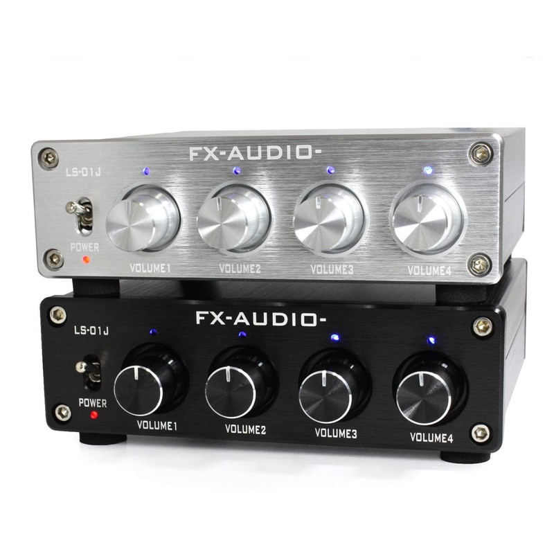 FX-AUDIO- LS-01J [Black] 4ch Line Splitter & Preamp 4 RCA