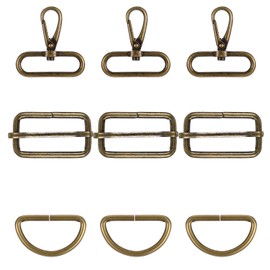 Mabor 1 1/2 Inch Swivel Snap Hooks with D Rings Slide Buckle Swivel Hooks Clasp for Dog Collar Strap Purse Bag Key Lanyard Making DIY Sewing Hardware Craft