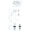 Adjustable Toilet Fill Valve with Universal Threads 3/8" and 1/2",