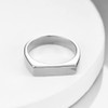 MYNENEY Stainless Steel Square Shape Signet Style Classical Simple Plain