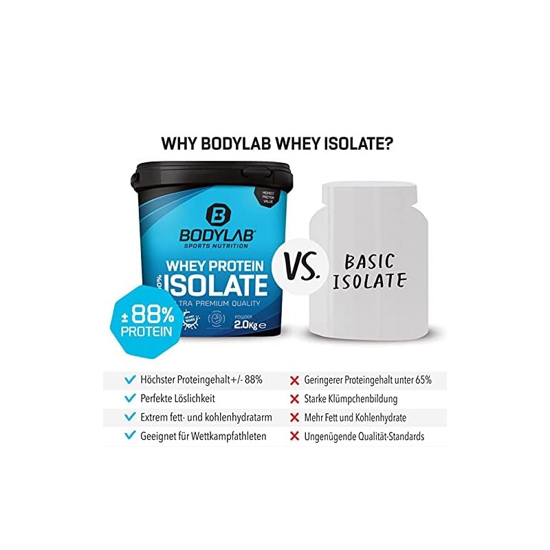 Whey Protein Isolate 900 g Vanilla Bodylab24, Protein Powder from