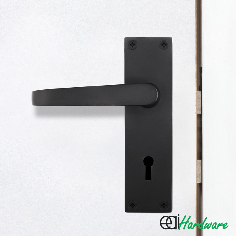 EAI Black Door Handle Key Lock Set | 1 Pair