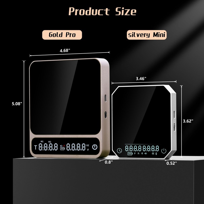 IKAPE Digital Coffee Scale, Premium Aluminium Espresso Scales with Timer,