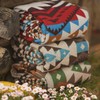 Aztec Throw Blanket with Soft Sherpa Lining, Traditional Southwestern Navajo