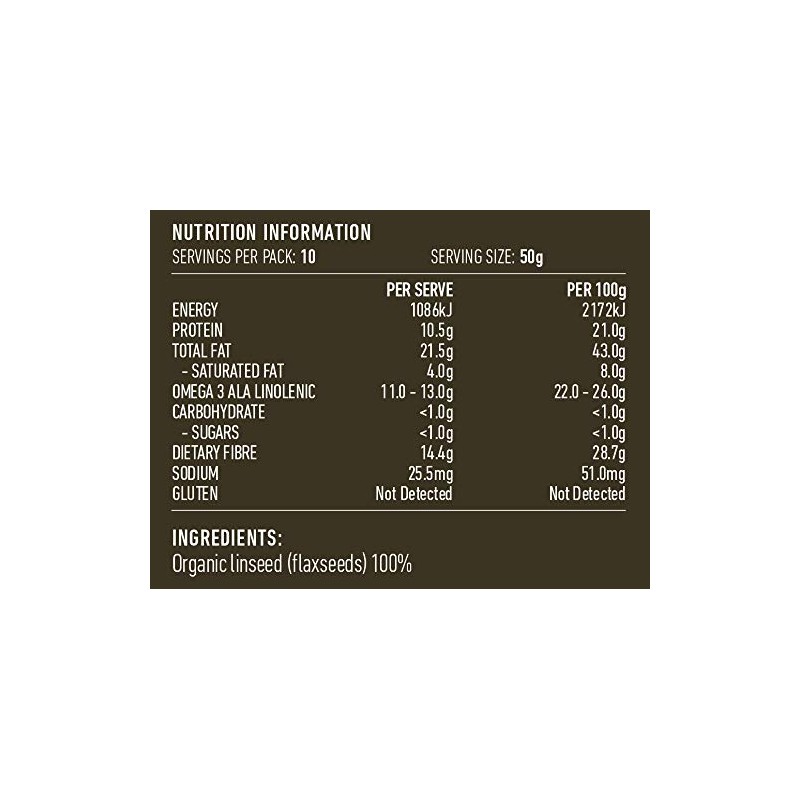 Lotus Golden Organic Linseed Flaxseed 500 g, 500 g