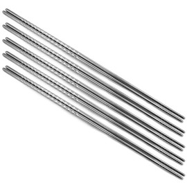 Daycount 5 Pairs Extra Long Chopsticks for Cooking, Frying, 15'' Length Stainless Steel Spiral Chopsticks Tableware Dinnerware