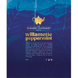 Willamette Peppermint Tea, Organic Loose Leaf Mint Herbal Tea – Soothing, Caffeine-Free – Refreshing Hot or Iced – 4 oz Resealable Bag (Makes 50 Cups) – The Elegant Elephant